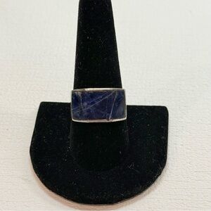 Vintage Taxco Mexico Sterling Silver and Lapis ring - size 9 3/4